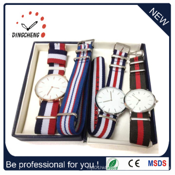 Hot Selling Promotional Mens Nylon Strap Watches Changeable Strap Stainless Steel Sports Watch (DC-040)